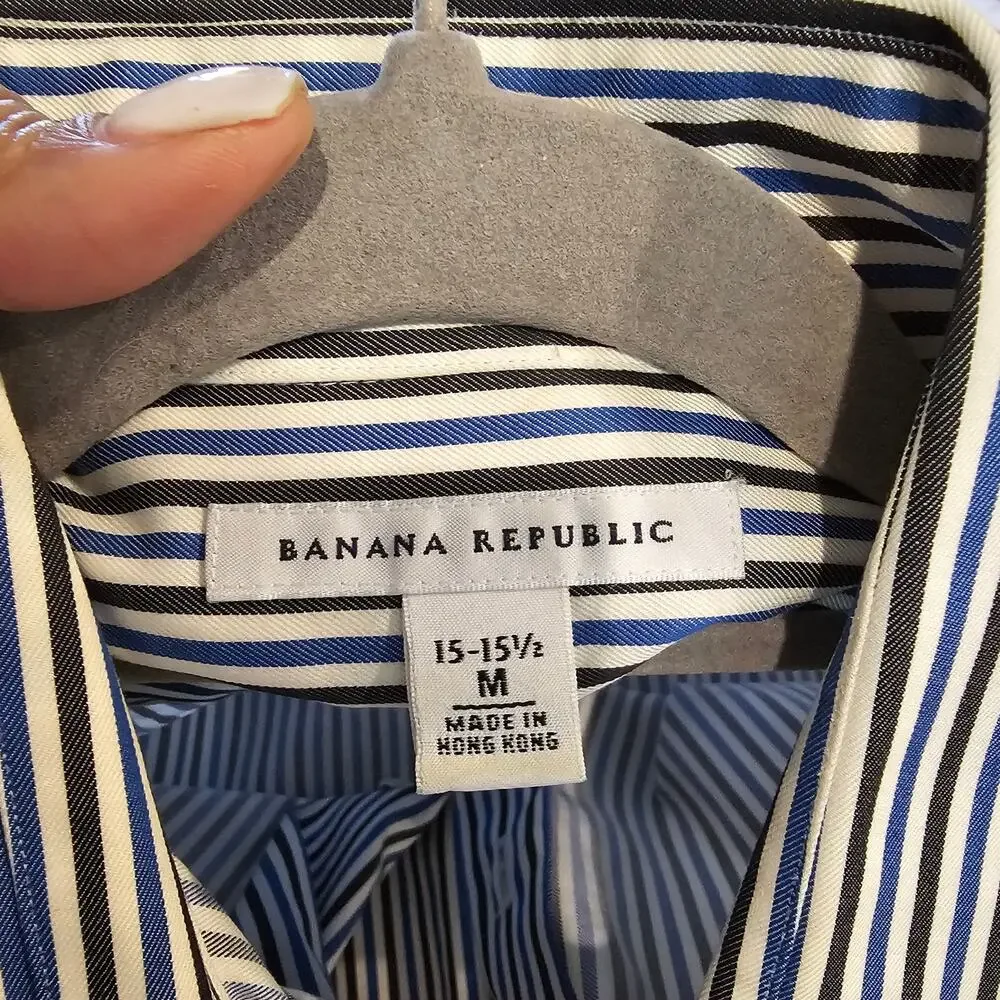 NWOT Republic Men's Striped Button Down Shirt Size M - 15